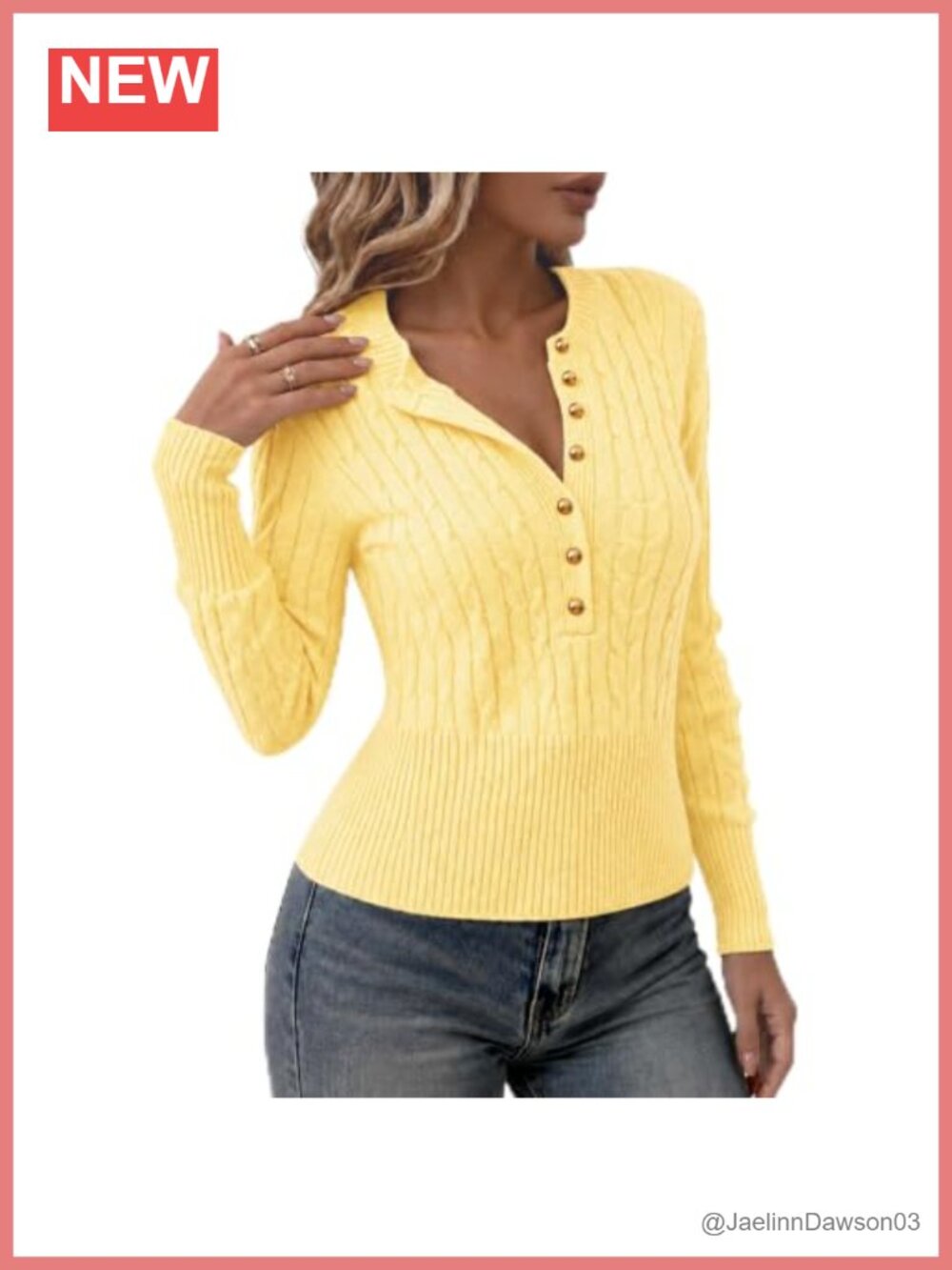 Women's Cable Knit Button Front Cropped Pullover Sweater